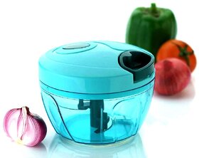 New Handy Mini Plastic Chopper, Handy Vegetable Chopper, Quick Cutter for Kitchen with 3 Stainless Steel Blade
