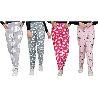 (Pack of 1) Minha Womens Printed Woolen Pyjama Lower - Stylish & Comfortable (Assorted Colors)_CLN-T-143