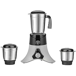 TriGrind 750 Watt Mixer Grinder with 3 Stainless Steel Jars | 3 Speed Control & Pulse Function | Heavy Duty Motor | ABS Body (Grey)