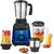 Skypro 750 Watt Mixer Grinder with 4 Jars | 3 Stainless Steel Jars & 1 Juicer Jar | Shockproof ABS Body | Heavy Duty Motor | Stainless Steel Blades | (Blue)