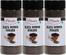 Mirakle Black Pepper Powder - Premium Organic Ground Spice for Cooking