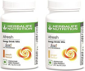 Afresh Energy Drink Mix - Peach Flavor & Ginger Flavor For Weight Loss