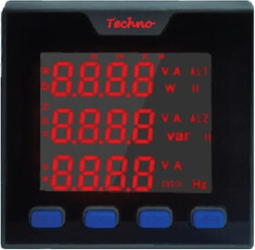 Three Phase Multifunctional Panel Meter - TMCB 027 - (5 A) - Size  72 x 72 mm