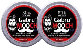 2 Packs of Mooch Moustache Wax for Men - Strong Hold  Long Lasting Styling Wax  Natural Look  Original Scent  25g