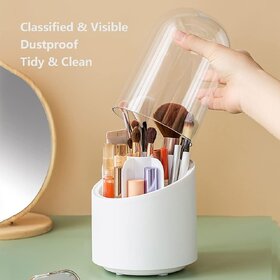 Makeup Organizer Holder, Makeup Brushes with Lid, Organizer and Storage Organizer and Storage 360 Rotating