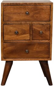 4 Drawer Multi Chestnut Bedside