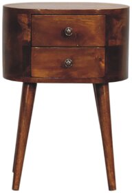 Mini Chestnut Rounded Bedside Table