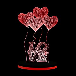 3d illusion lamp 4heart love