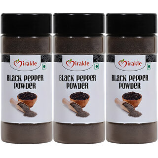 Mirakle Black Pepper Powder - Premium Organic Ground Spice for Cooking