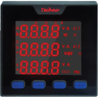 Three Phase Multifunctional Panel Meter - TMCB 027 - (5 A) - Size  72 x 72 mm