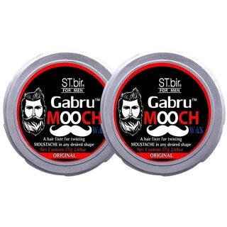 2 Packs of Mooch Moustache Wax for Men - Strong Hold  Long Lasting Styling Wax  Natural Look  Original Scent  25g
