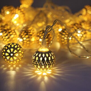 Moroccan Ball String Light for Home Decoration Lighting for Diwali, Outdoor Garden, Yard, Patio, Christmas