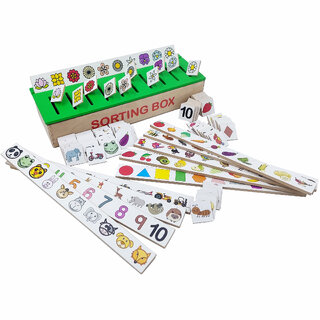Wooden Educational Sorting Box - Preschool Activity Toy for Toddlers