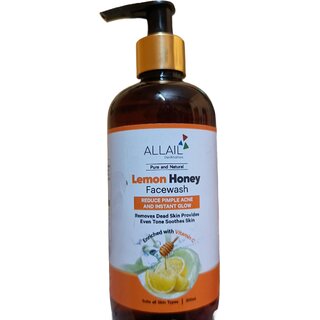 ALLAIL Lemon Honey Face Wash for Acne Pimples - Instant Glow Vitamin C Cleanser - Removes Dead Skin Evens Tone