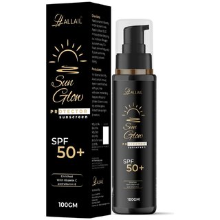 ALLAIL SUN GLOW Protector Sunscreen, SPF 50+, Vitamin C and E Enriched, 100gm