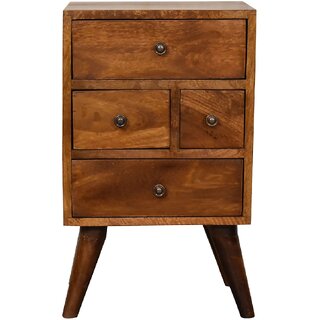 4 Drawer Multi Chestnut Bedside