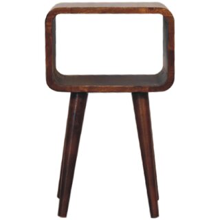 Mini Chestnut Curved Open Bedside