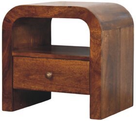 Darcy Chestnut Nightstand with Drawer and open shelf