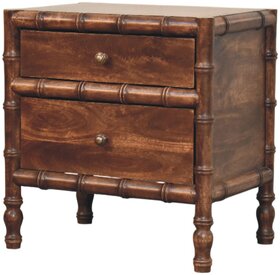 Bamboo Frame Nightstand in Roasted Almond