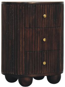 Curved Fluted 3-Drawer Bedside