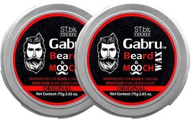 2 Packs of Mooch Moustache Wax for Men - Strong Hold  Long Lasting Styling Wax  Natural Look  Original Scent  75g