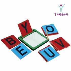 Tantrums Coloured Sand Paper Capital Alphabet with Tray  Learning Fun Education Puzzle Learning Aid for Kids