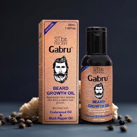 ST.bir Gabru Beard Growth Oil, 50ml, with Cedarwood and Black Pepper Oil