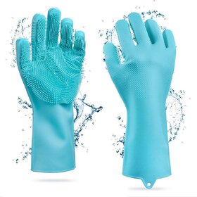 WildProducts 1 Pair Magic Silicone Dishwashing Gloves  Heat Resistant, Durable Cleaning Gloves for Kitchen