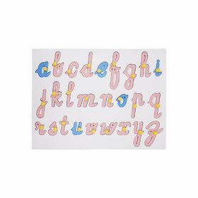 Colorful Wooden Cursive Alphabet Puzzle for Preschoolers, Montessori Early Educational Pre School Puzzle