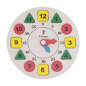 Tantrums Wooden Learning Clock for Kids, Montessori Time Teaching Toy with Shape  Colour Sorting Number Blocks