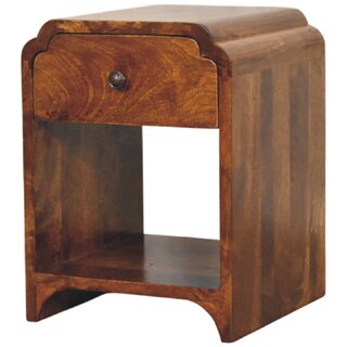 Newton Mini Chestnut Nightstand with a drawer and open shelf