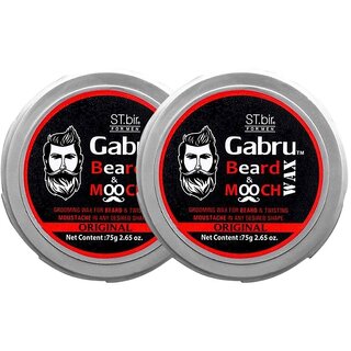 2 Packs of Mooch Moustache Wax for Men - Strong Hold  Long Lasting Styling Wax  Natural Look  Original Scent  75g
