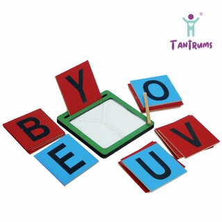Tantrums Coloured Sand Paper Capital Alphabet with Tray  Learning Fun Education Puzzle Learning Aid for Kids
