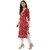 Elara Red Cotton Blend Kurta For Women