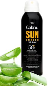 Gabru SPF 50+ Sunscreen Spray  Matte, No White Cast  Water/Sweat Resistant  Face  Body  150ml