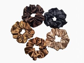 Luxury Satin Hair Scrunchies for Women, Hair Band  Rubber Band (Pack of 5)