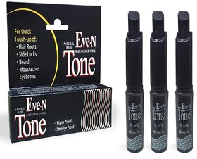 Eve-N Tone Natural Hair Color Stick for Quick Touch-Up Hair Dye Stick Easy to Use Pack Of 3, 21g Black