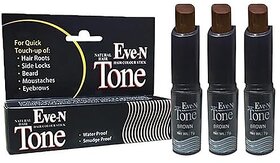 Eve-N Tone Natural Hair Color Stick for Quick Touch-Up Hair Dye Stick Easy to Use Pack Of 3, 21g Brown