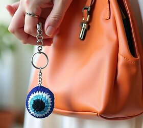 Handmade Crochet Keychain  Cute Bag Charm & Key Ring Accessory for Car, Bike, Home, Purse & Backpacks