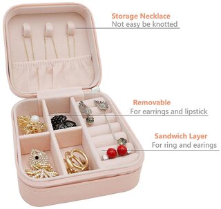 Mini PU Leather jewellery Box for Travel  Storage Buy 1 Get One Free (Offer Limited)