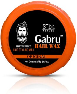 Gabru Hair Wax for Men  Matte Effect Hair Styling Wax  Strong Hold, Non-Sticky  Long Lasting  Original Formula  75g