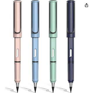 Infinite Inkless Magic with Eraser, Portable Reusable  Erasable Writing Pencil (2 Pcs, Multicolor)