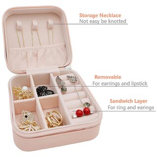 Mini PU Leather jewellery Box for Travel  Storage Buy 1 Get One Free (Offer Limited)