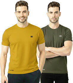 Mens Sports T-Shirt  Breathable Gym  Running Tee Pack of 2