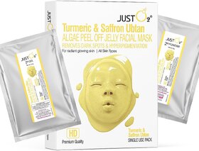 Beauty Relay London Turmeric  Saffron Ubtan Algae Peel Off Jelly Facial Mask  For All Skin Types  125g