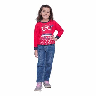 Kid Kupboard Cotton Girls Sweatshirt, Multicolor, Full-Sleeves, 9-10 Years KIDS8113