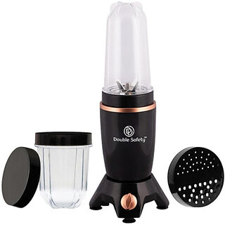 Double Safety Nutri Blender 500 W Mixer Grinder(NutriGo 500 Watts | 2 Jars | Black and Golden)