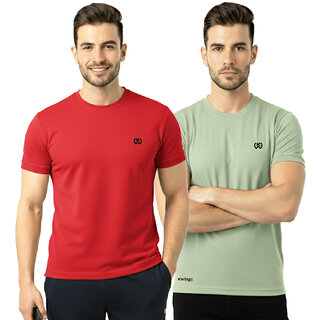 Mens Sports T-Shirt  Breathable Gym  Running Tee Pack of 2