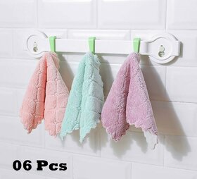 Soft and Absorbent Pastel Color Rumal Towels Set - Decorative Textured Hand Towels pack of 6 pcs