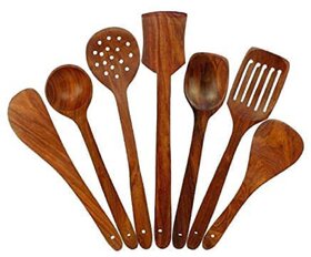Premium Wooden Spoon Set - 7-Piece High-Quality Kitchen Utensils